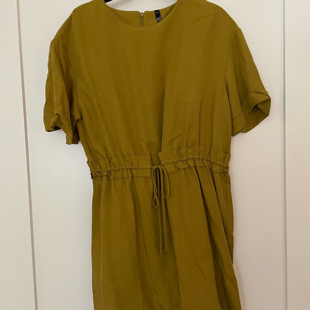 Zara NWT Mustard SS Mini with Gathered Waist